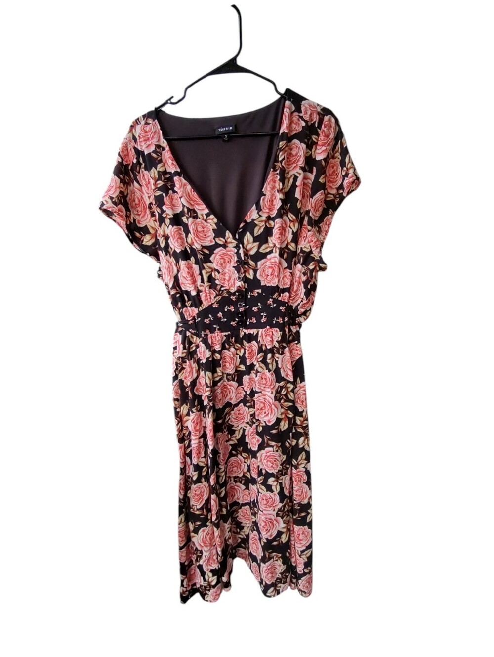 torrid Black Maxi Dress with Rose Print - Picture 2 of 5